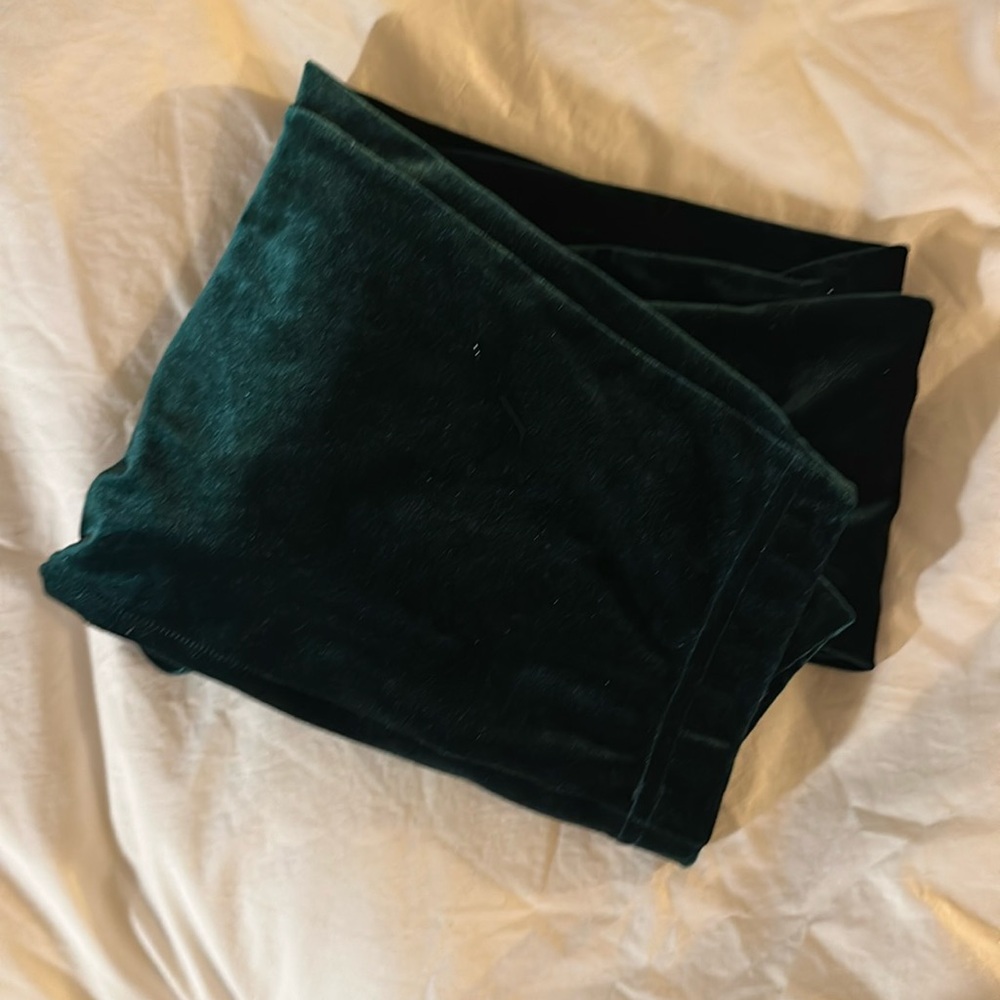 American apparel green velvet leggings